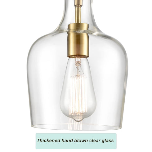 Modern Gold with Bell Shade Glass Shade Adjustable Pendant Light Fixture